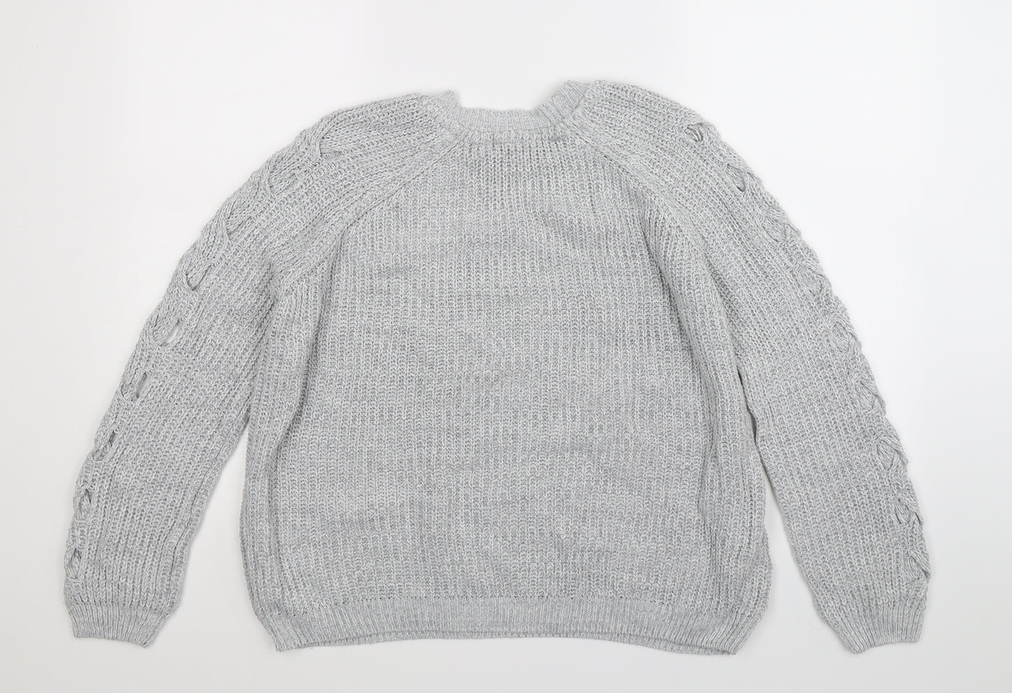 F&F Womens Grey  Knit Pullover Jumper Size 10