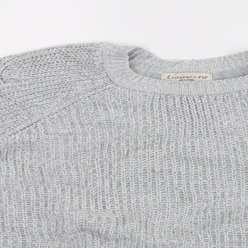 F&F Womens Grey  Knit Pullover Jumper Size 10
