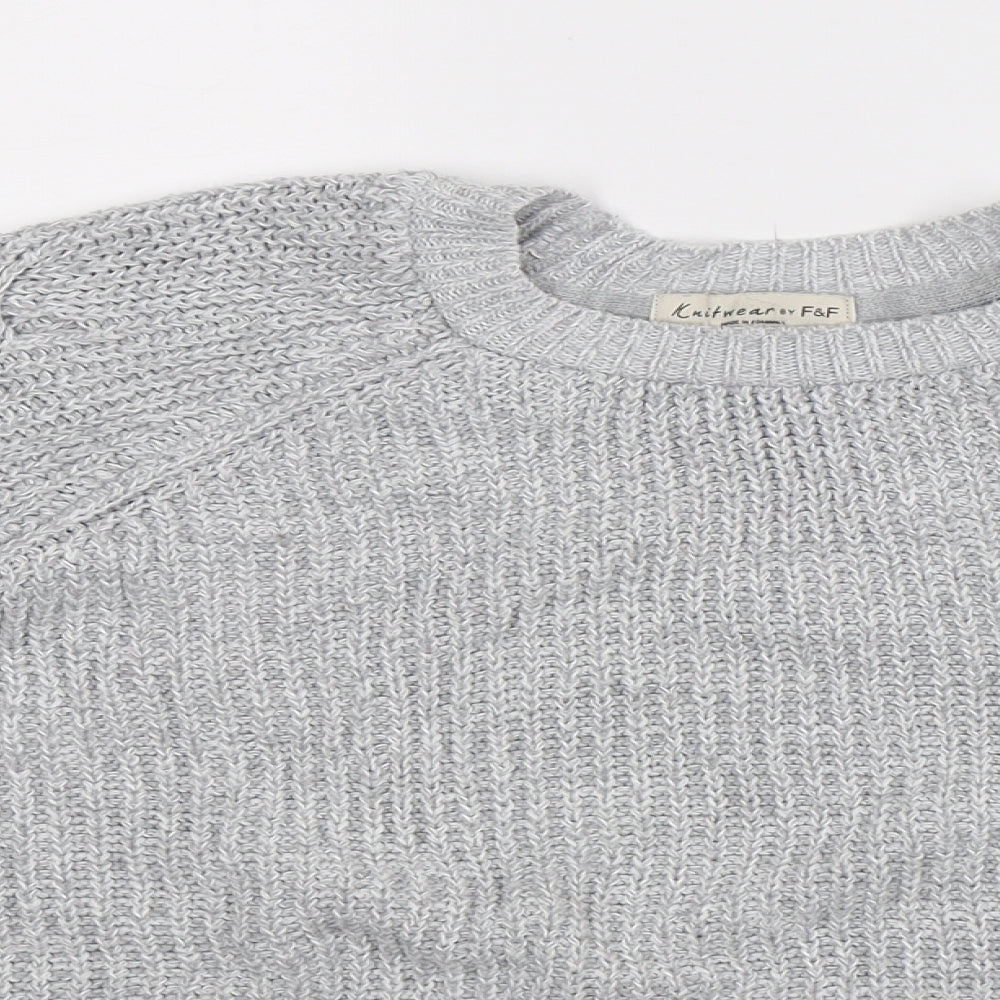 F&F Womens Grey  Knit Pullover Jumper Size 10