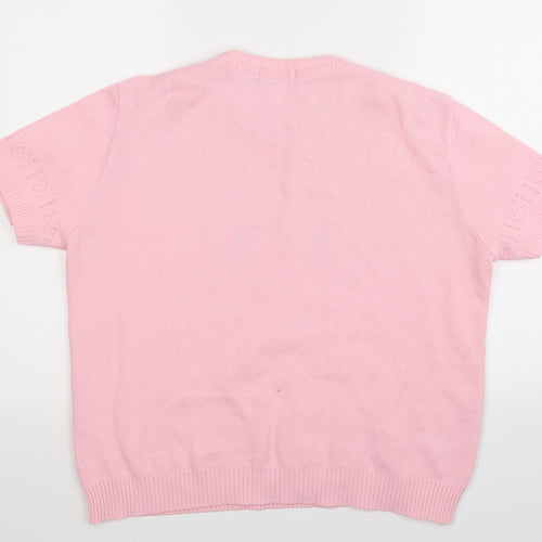 Merry Gold Womens Pink  Knit Pullover Jumper Size L
