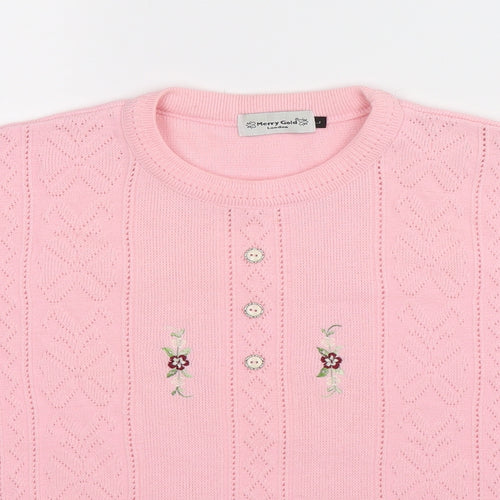 Merry Gold Womens Pink  Knit Pullover Jumper Size L