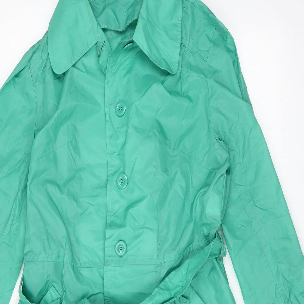 Preworn Womens Green   Overcoat Coat Size 16  - belted