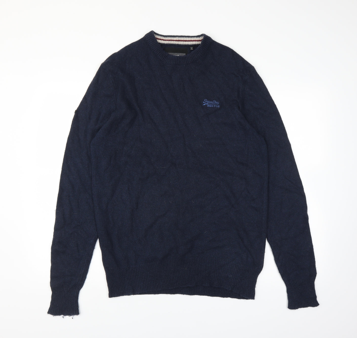 Superdry Mens Blue  Knit Pullover Jumper Size L