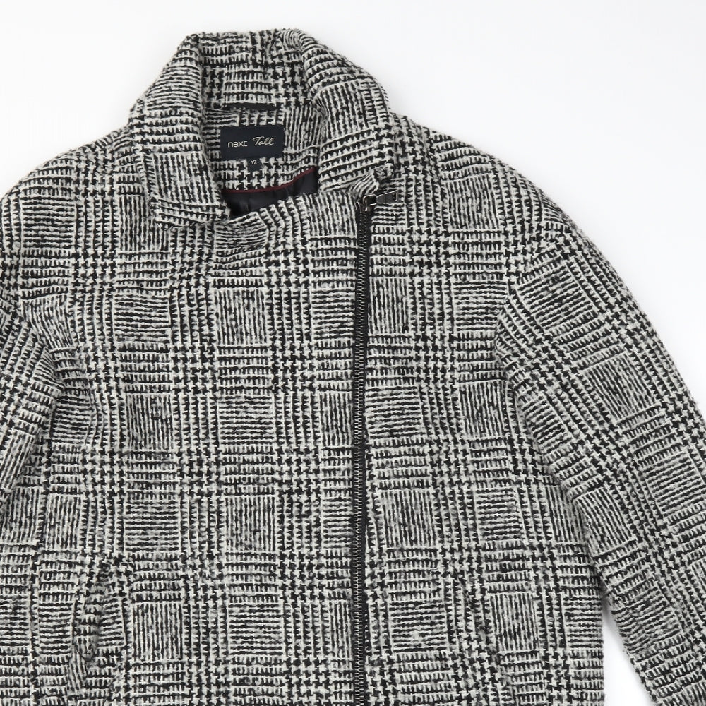 NEXT Womens White  Rayon Overcoat Coat Size 12