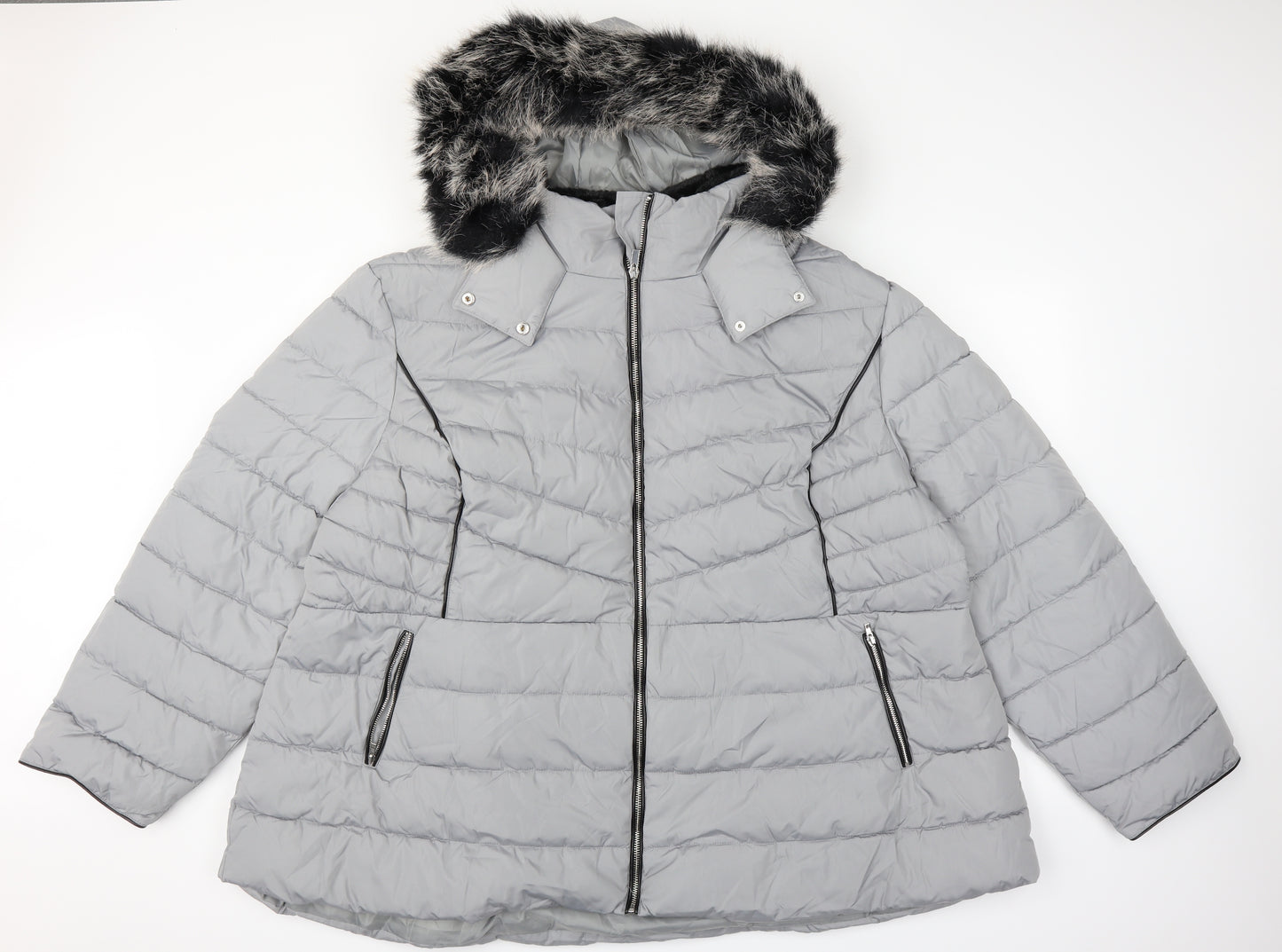 Yours Womens Grey   Parka Coat Size 2XL
