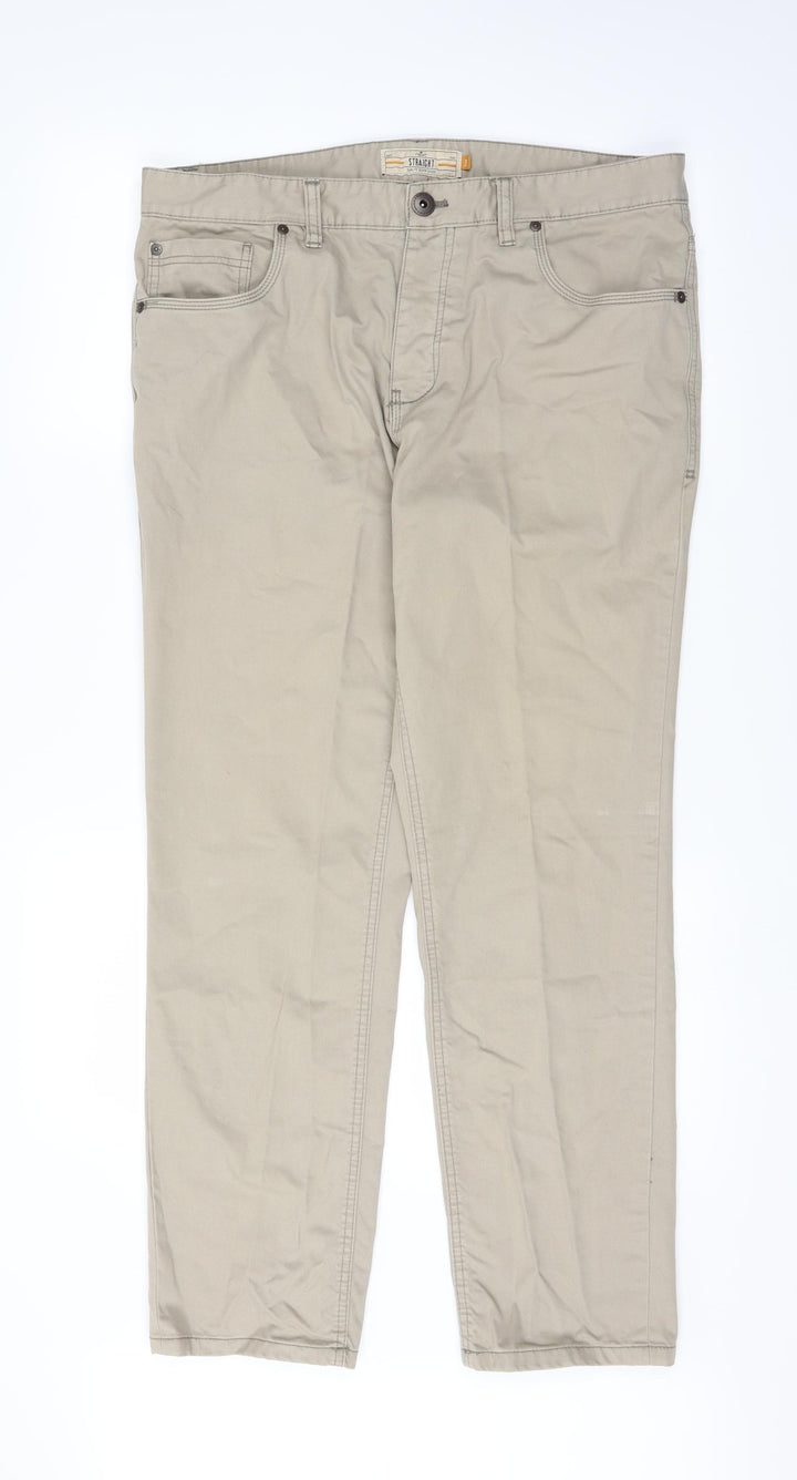 NEXT Womens Brown Straight Jeans Size 34 L30 in - Belt hoops