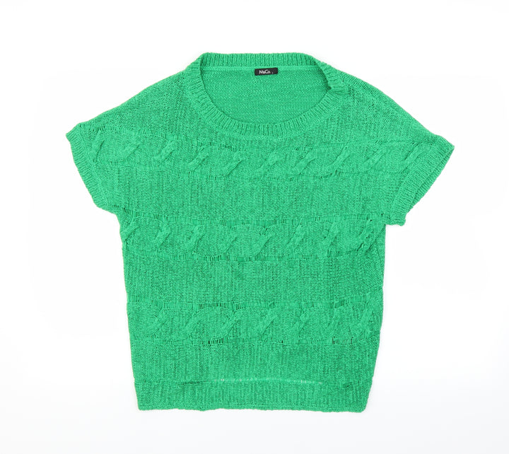 M&Co Womens Green  Knit Pullover Jumper Size L