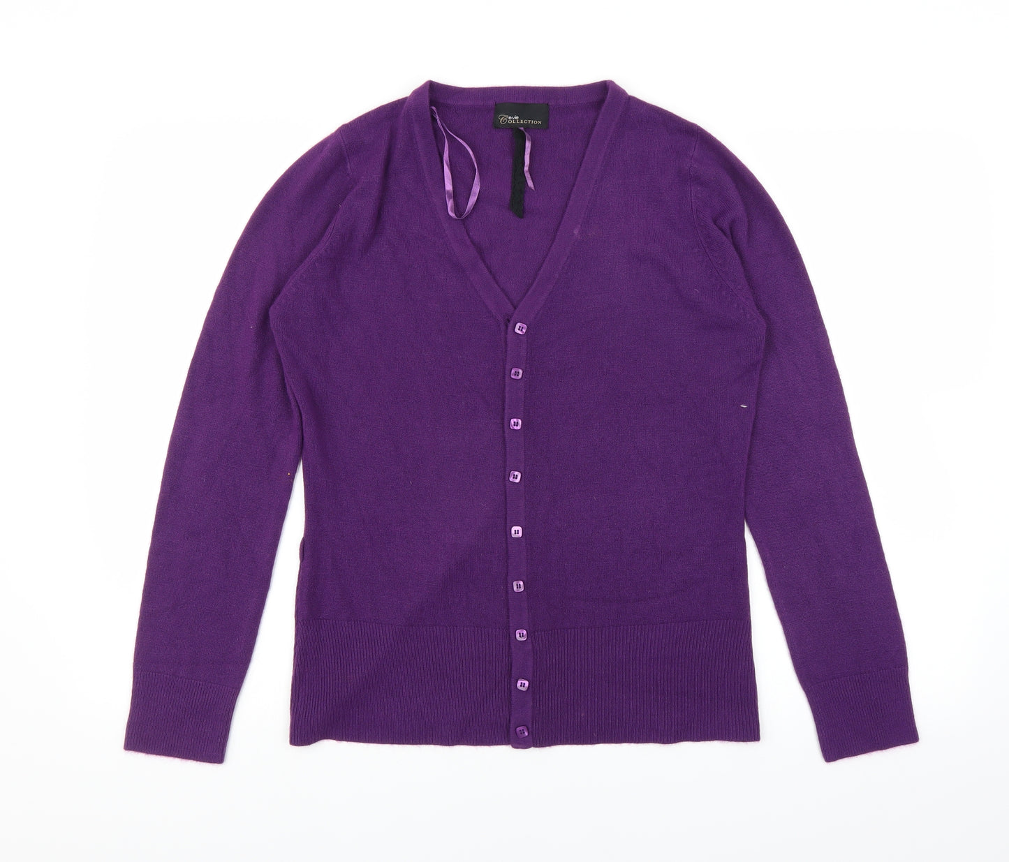 Evie Collection Womens Purple  Knit Cardigan Jumper Size 14