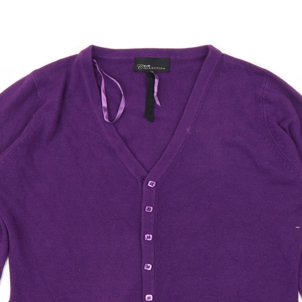 Evie Collection Womens Purple  Knit Cardigan Jumper Size 14