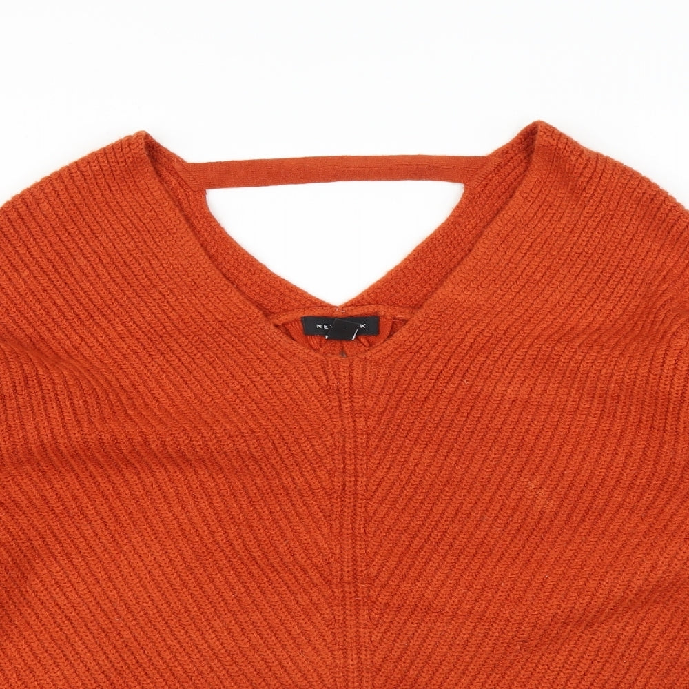 New Look Womens Orange  Knit Pullover Jumper Size M