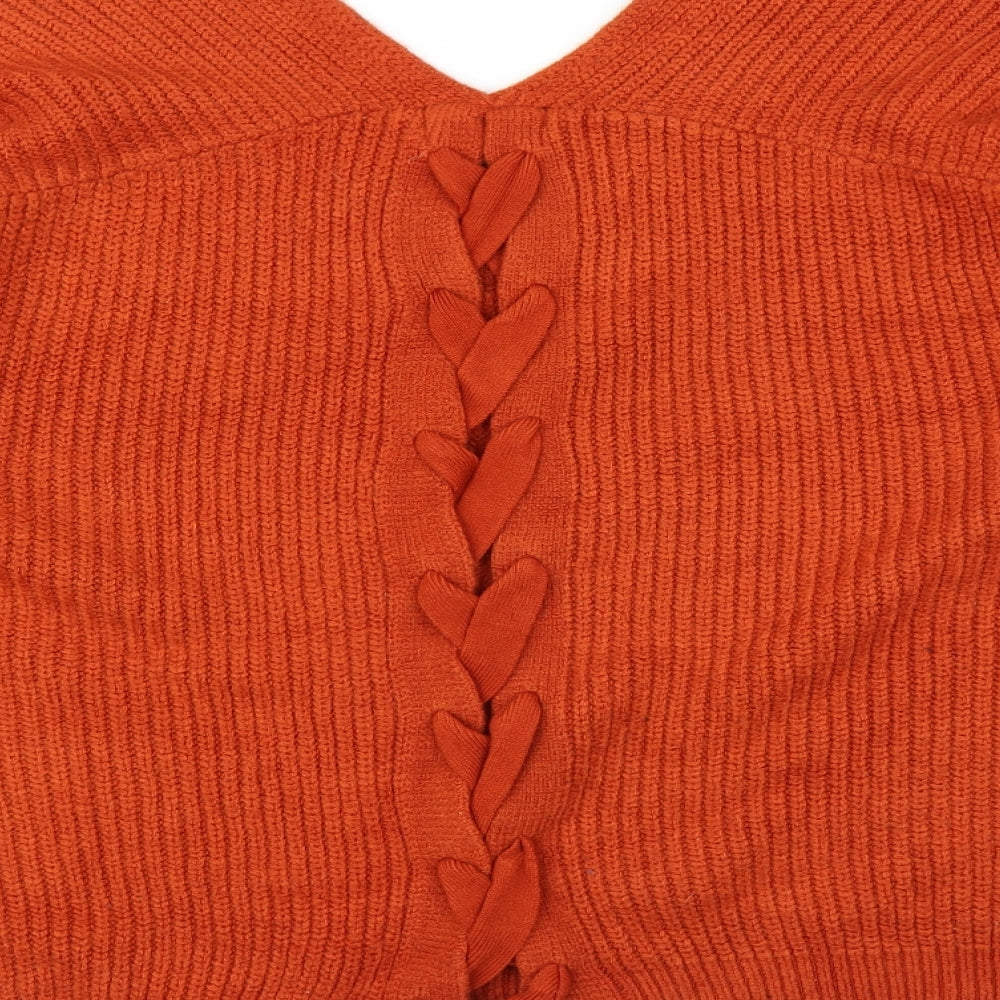New Look Womens Orange  Knit Pullover Jumper Size M
