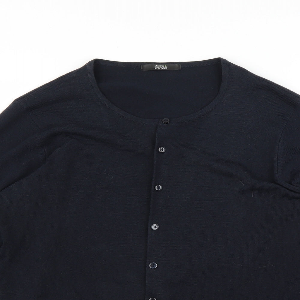 Marks and Spencer Womens Blue  Knit Cardigan Jumper Size 18
