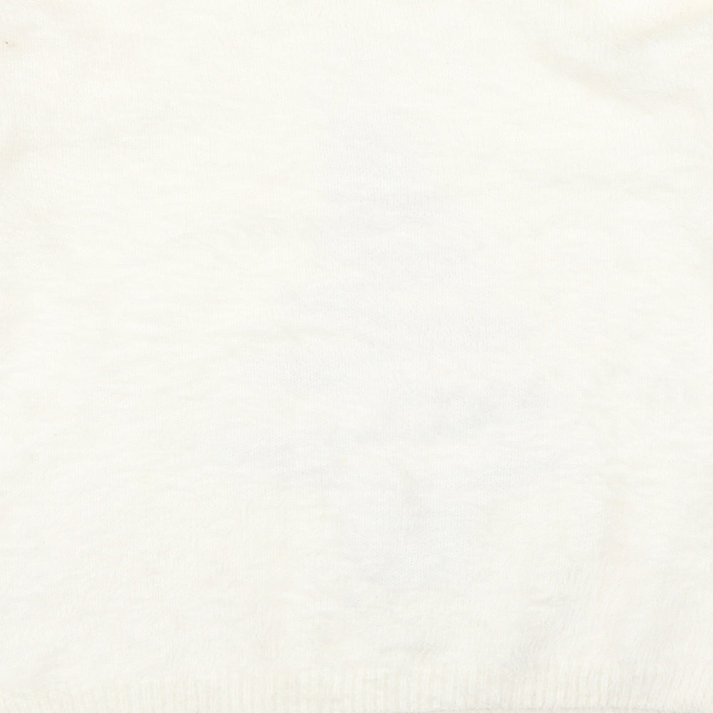 Bonmarché Womens White  Knit Pullover Jumper Size M  - Christmas