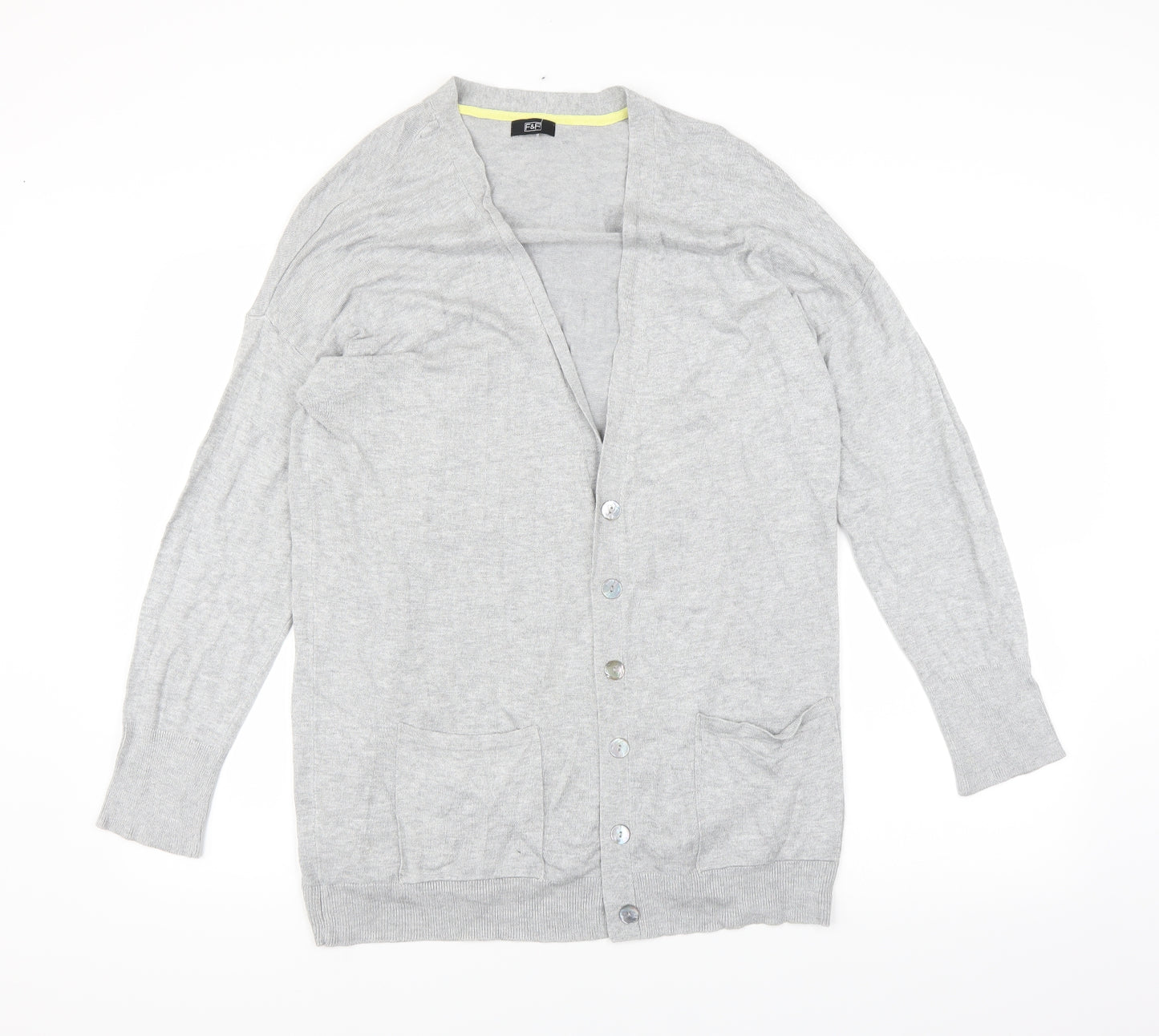 F&F Womens Grey  Knit Cardigan Jumper Size 20