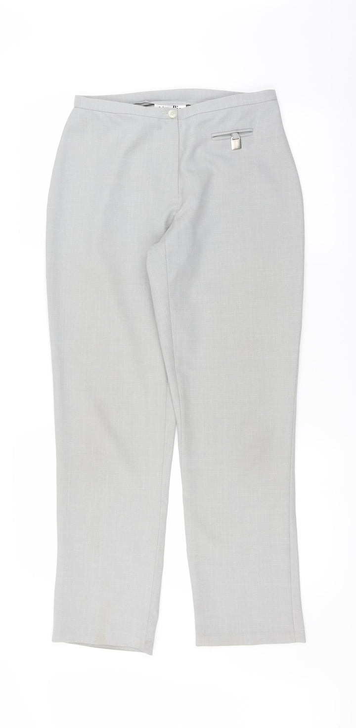 Wallis Womens Grey Trousers Size 12 L28 in