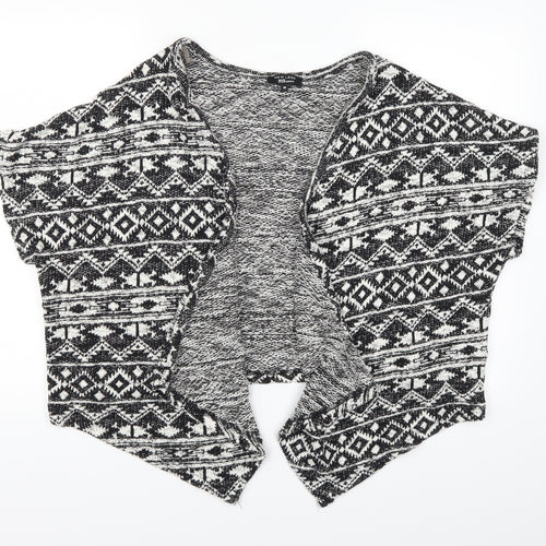 New Look Girls Black Geometric  Cardigan Jumper Size M