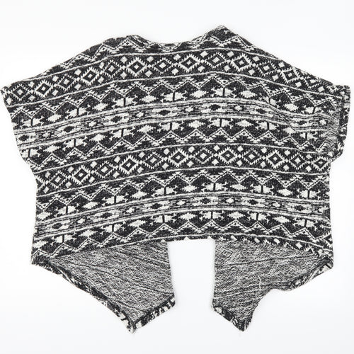 New Look Girls Black Geometric  Cardigan Jumper Size M