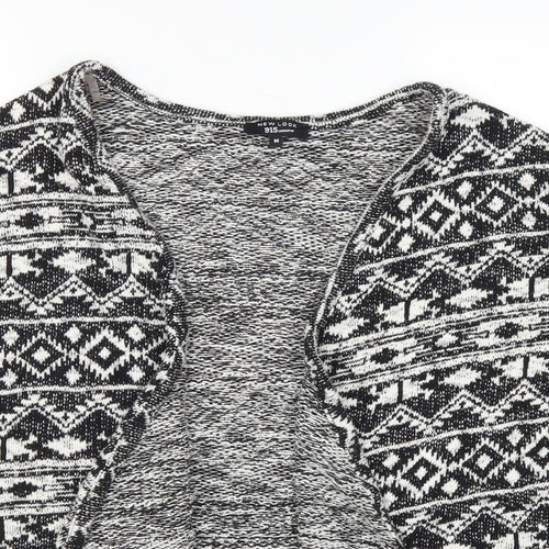 New Look Girls Black Geometric  Cardigan Jumper Size M