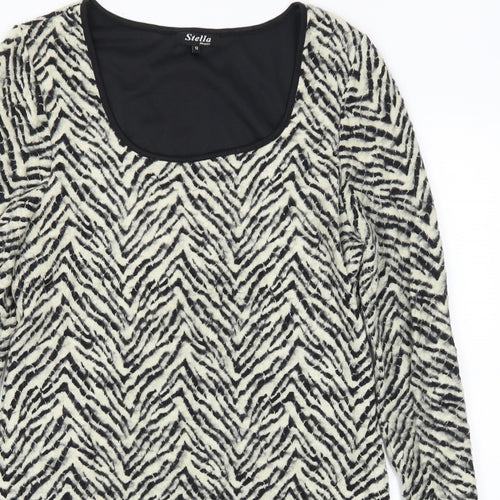 Stella Womens Black Animal Print  A-Line  Size 12