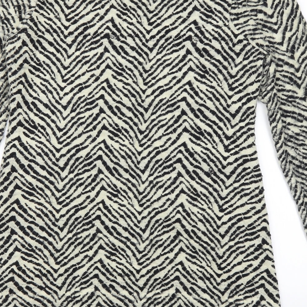 Stella Womens Black Animal Print  A-Line  Size 12