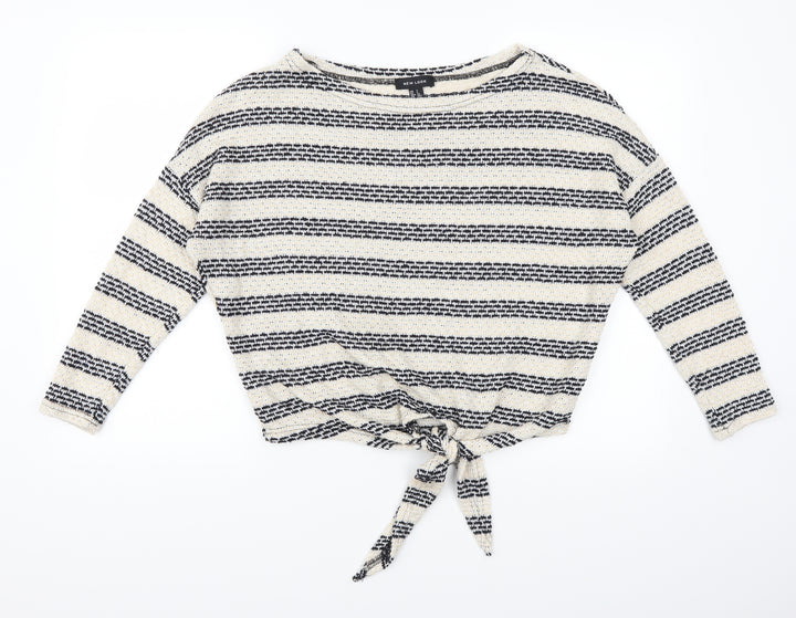 New Look Womens Beige Striped  Pullover Jumper Size S