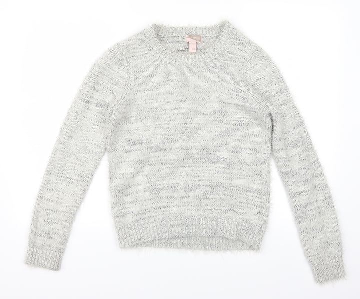 FOREVER 21 Womens Grey Henley Jumper Size S
