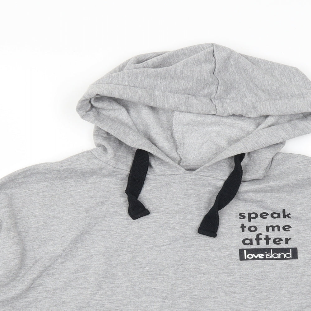 Primark Womens Grey   Pullover Hoodie Size 8  - love island
