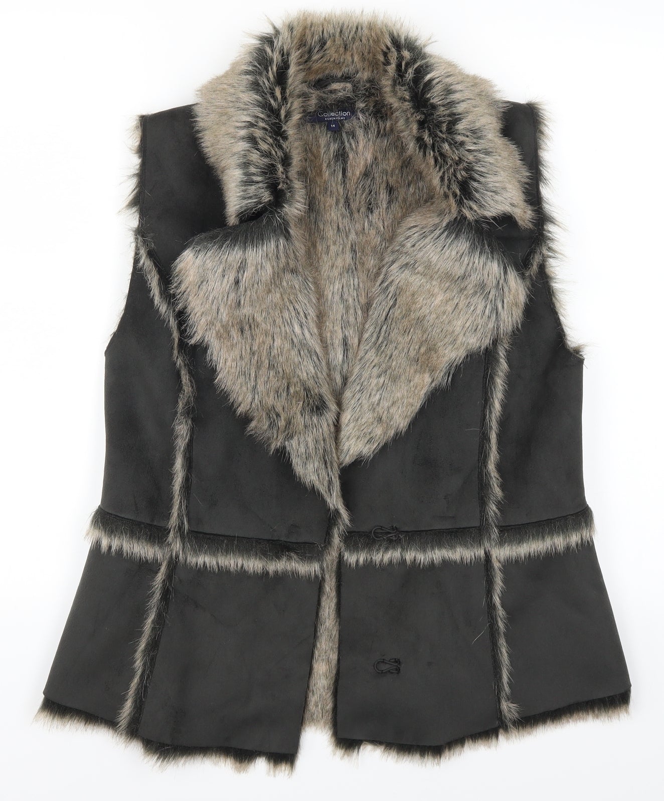 Debenhams Womens Brown   Gilet Waistcoat Size 14