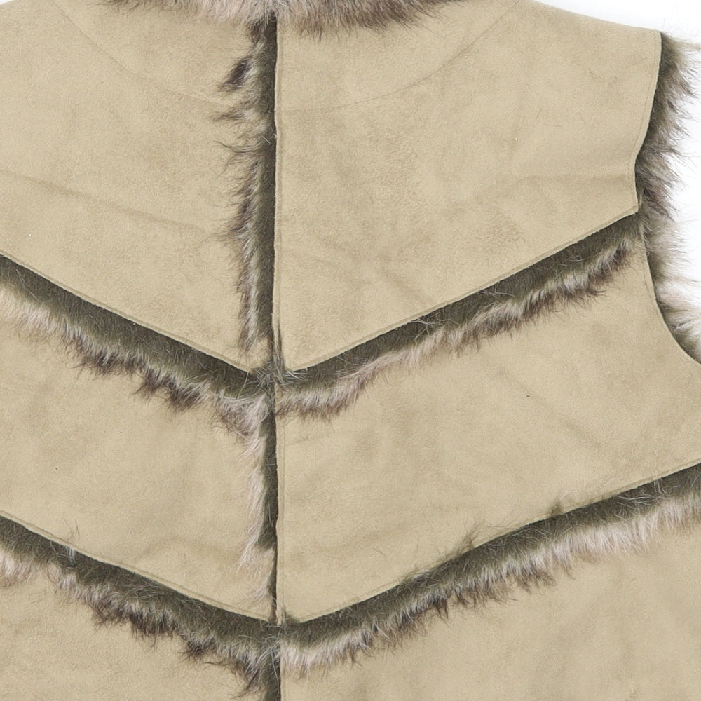Evie Womens Beige   Gilet Waistcoat Size 14
