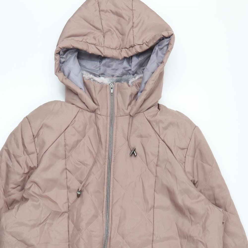 Anne De Lancay Womens Pink   Puffer Jacket Coat Size L