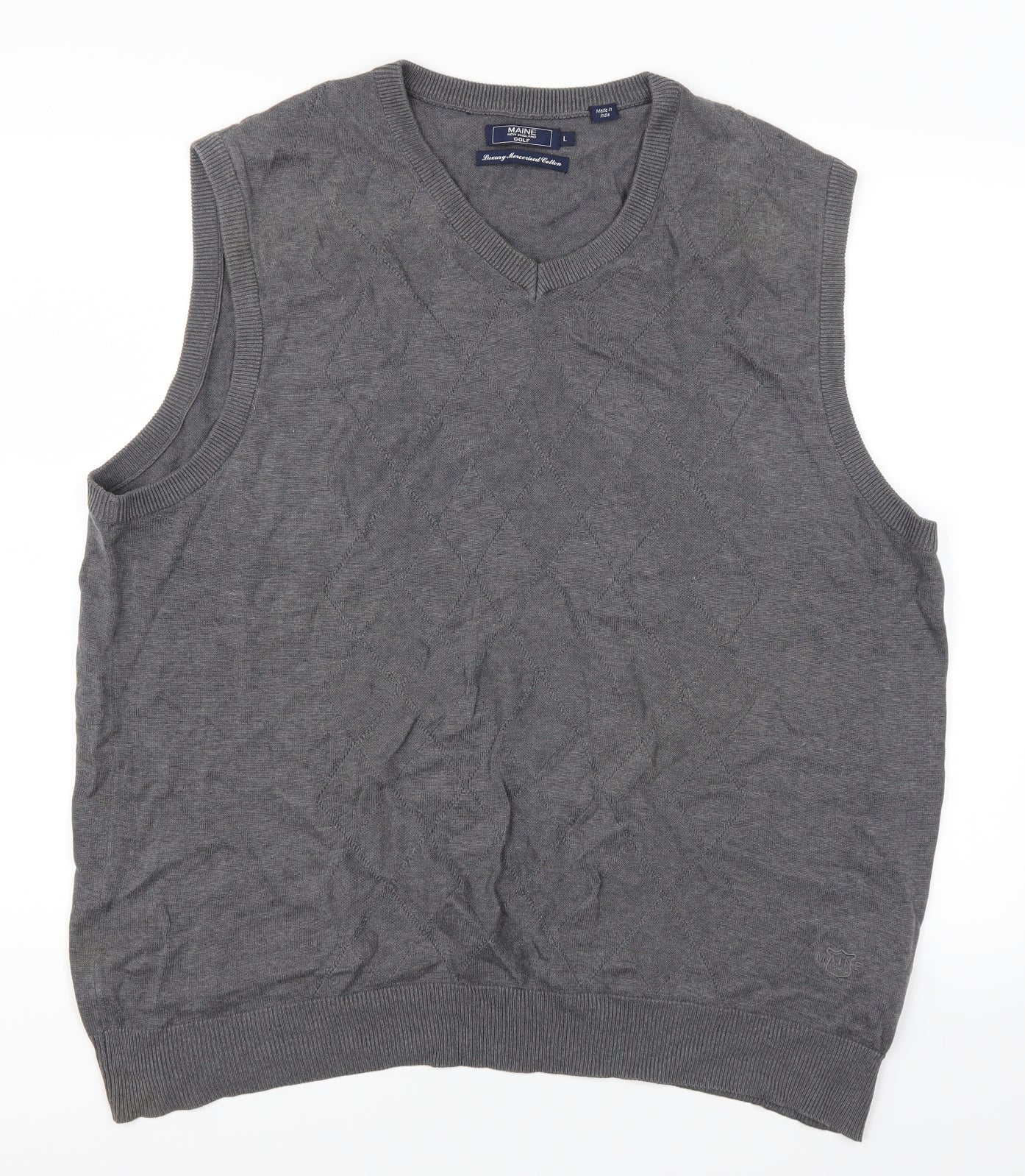Maine Mens Grey   Vest Jumper Size L