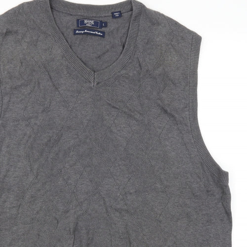 Maine Mens Grey   Vest Jumper Size L