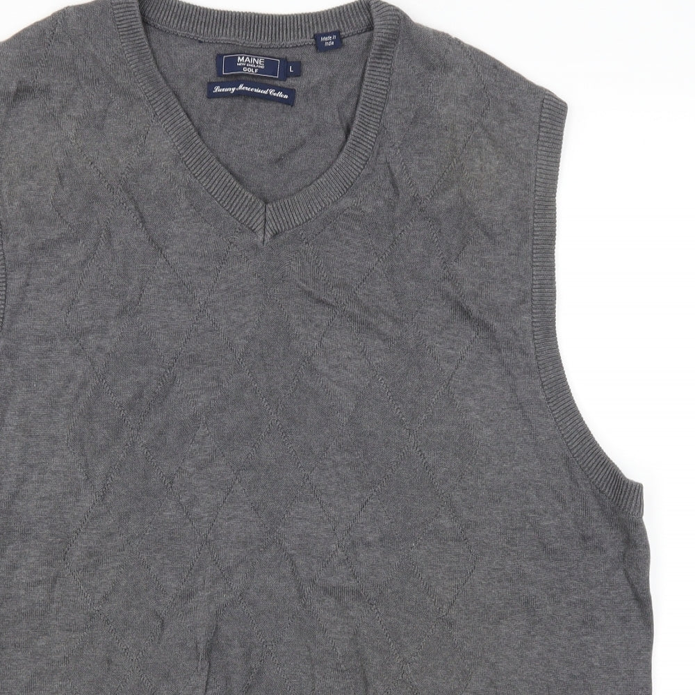 Maine Mens Grey   Vest Jumper Size L