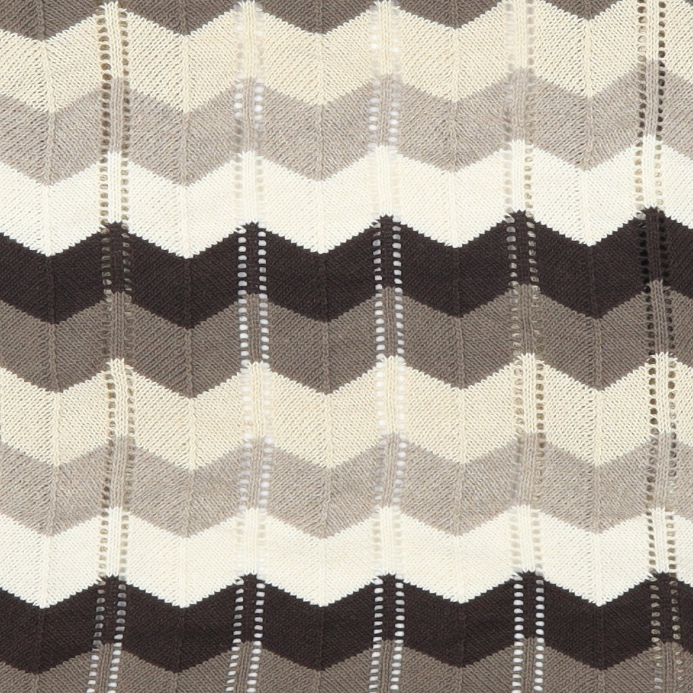 Glimpse Womens Brown Striped  Cardigan Jumper Size L