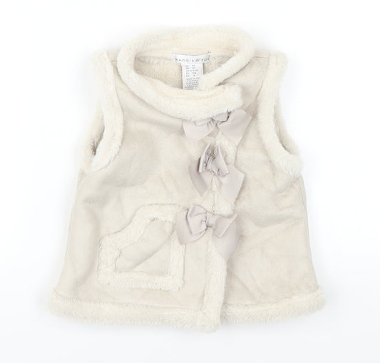 Front view of Maggie & Zoe girls’ grey gilet waistcoat, size 4, years