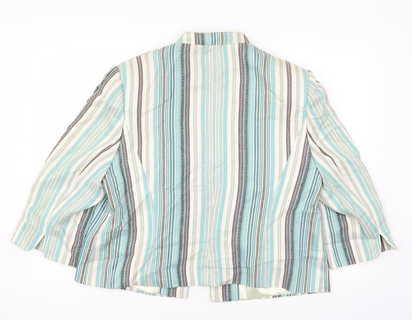 cc Womens Blue Striped  Jacket Blazer Size 18
