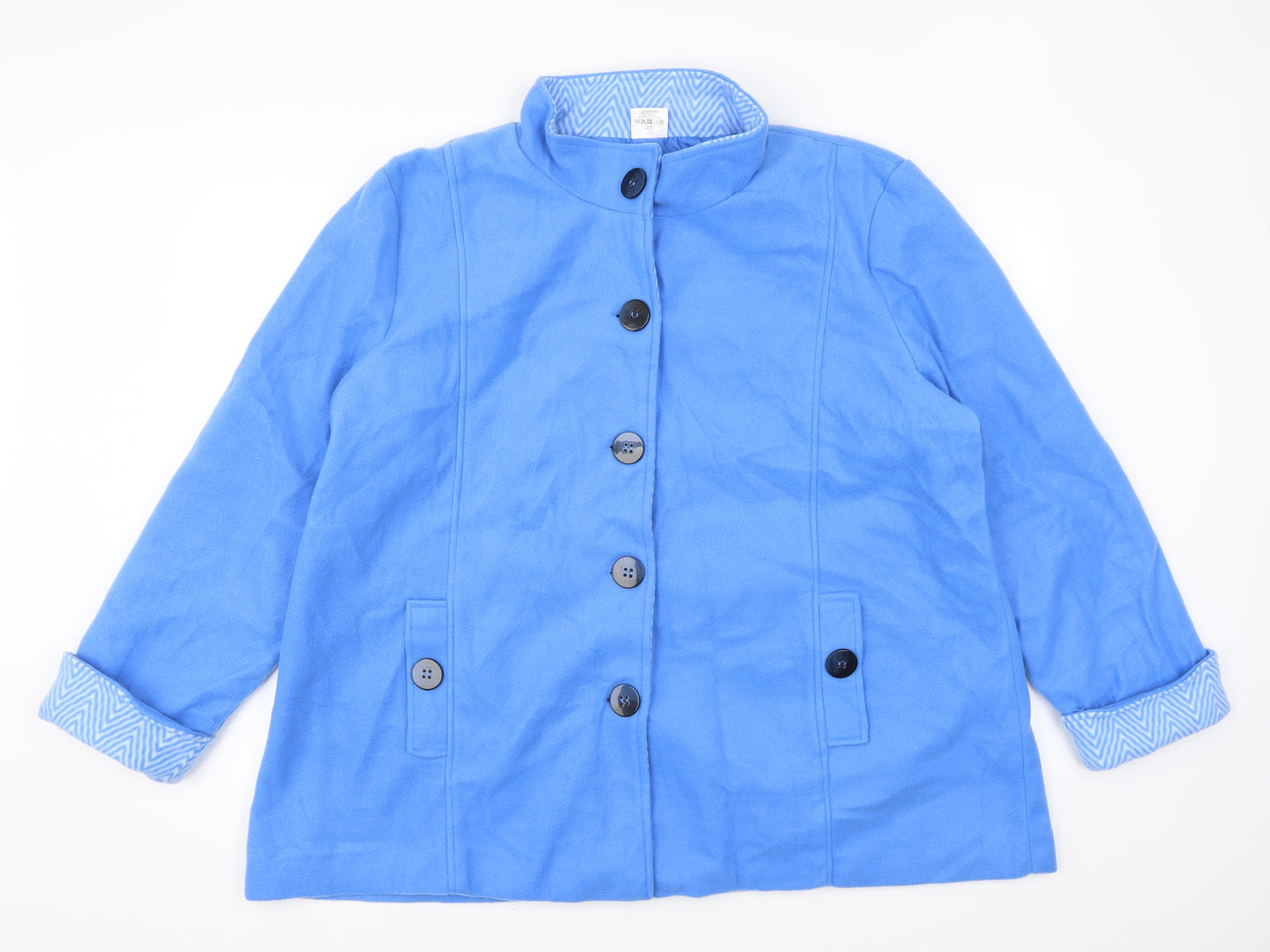 Anne De Lancay Womens Blue   Jacket Coat Size XL