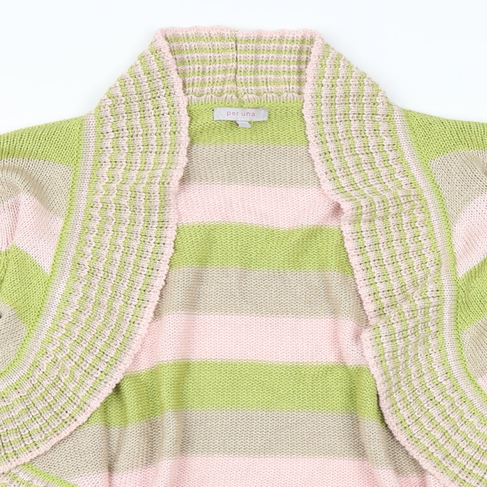 Marks and Spencer Womens Green Striped  Cardigan Jumper Size XL