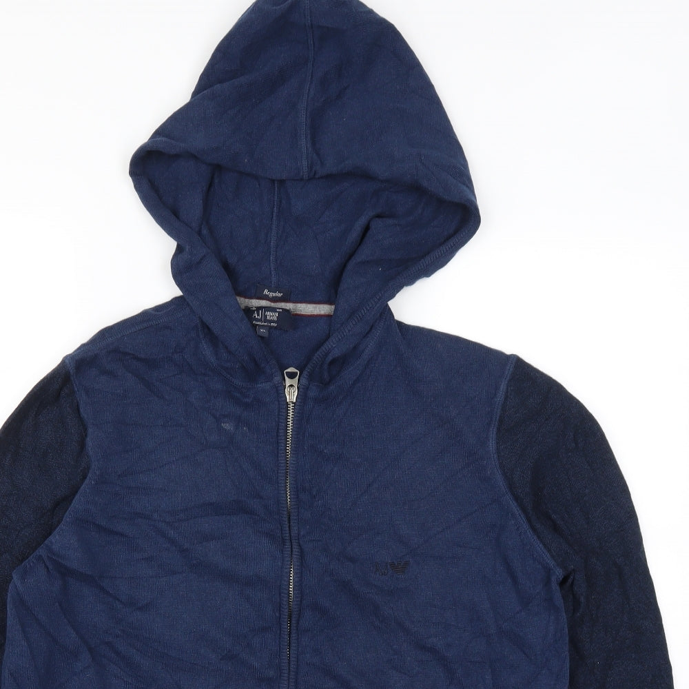 Armani Jeans Mens Blue   Full Zip Hoodie Size XL