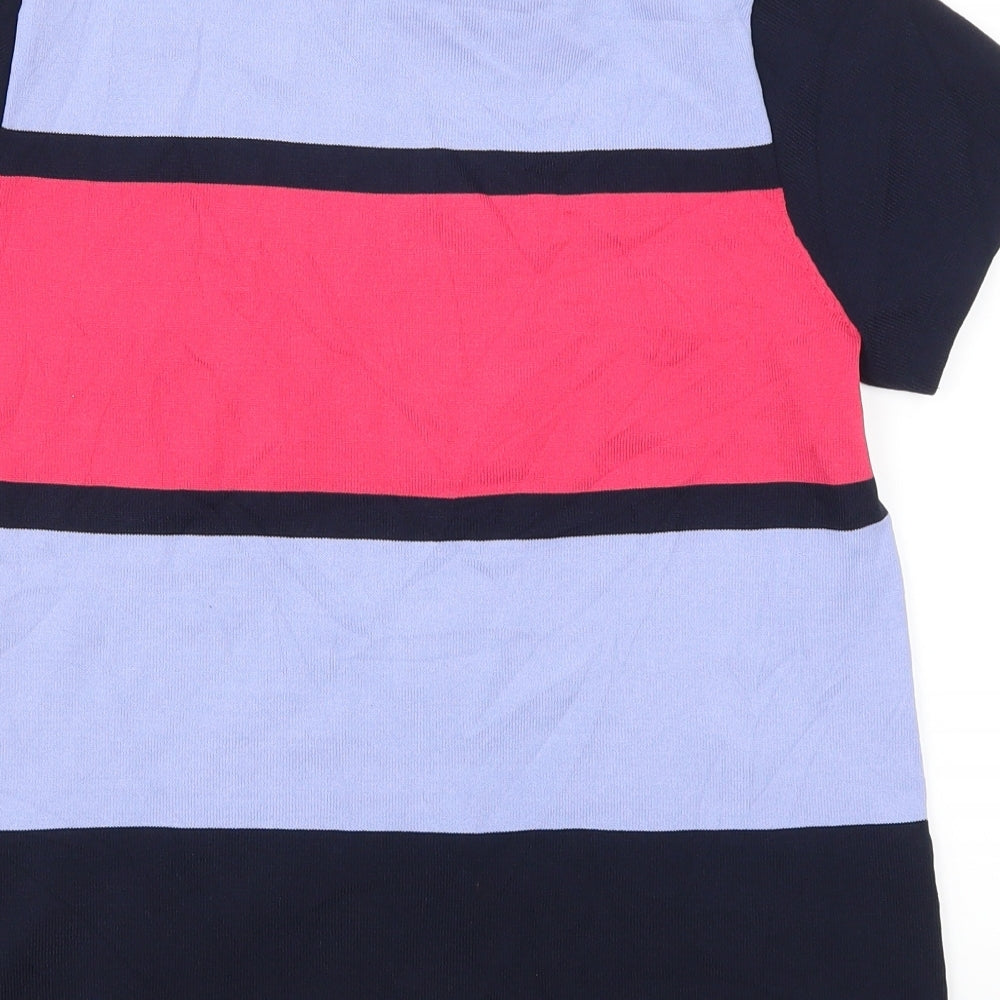Marks and Spencer Womens Blue Striped  Basic T-Shirt Size 12