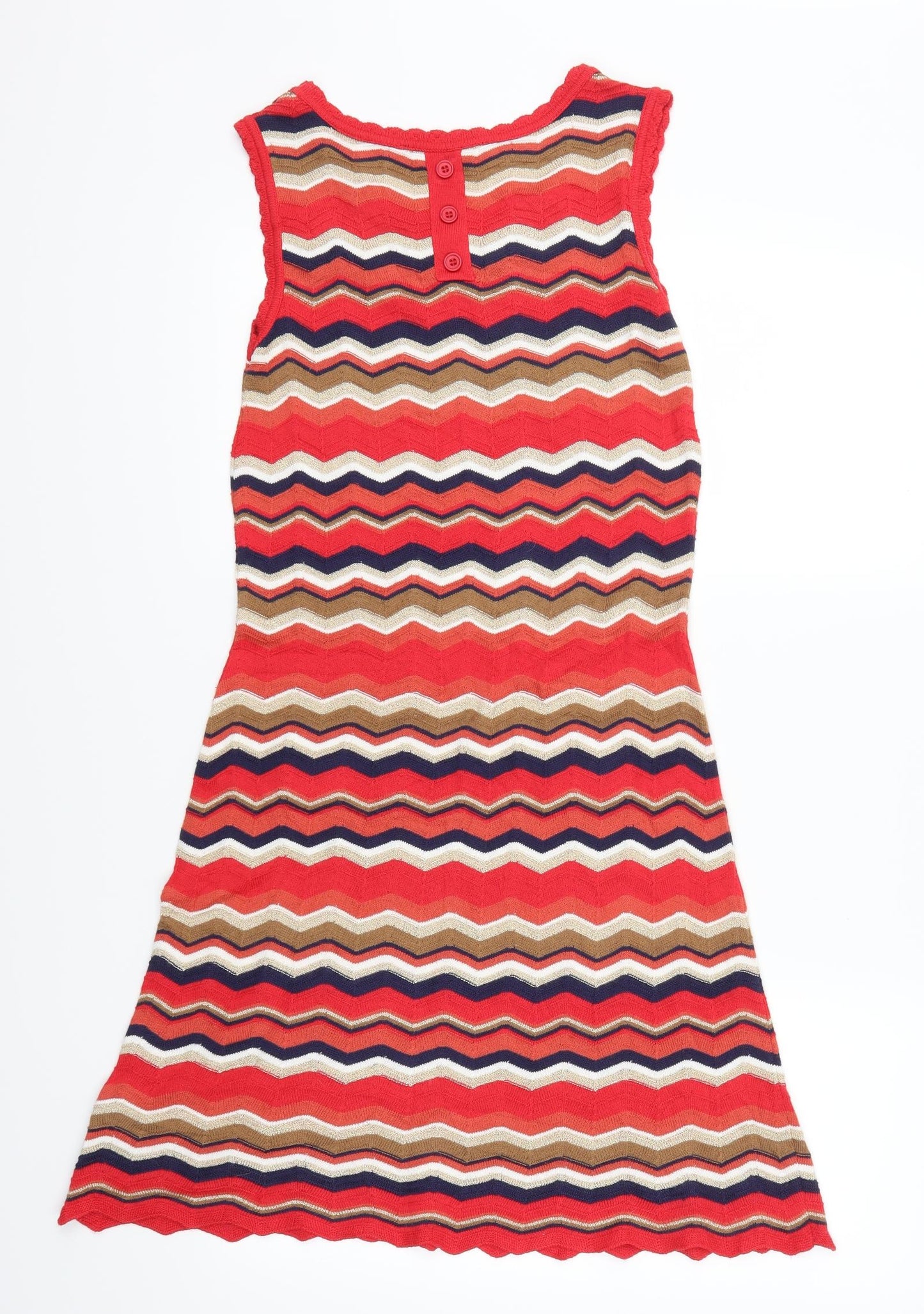 Dorothy Perkins Womens Red Striped  A-Line  Size 8