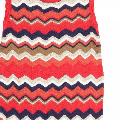 Dorothy Perkins Womens Red Striped  A-Line  Size 8