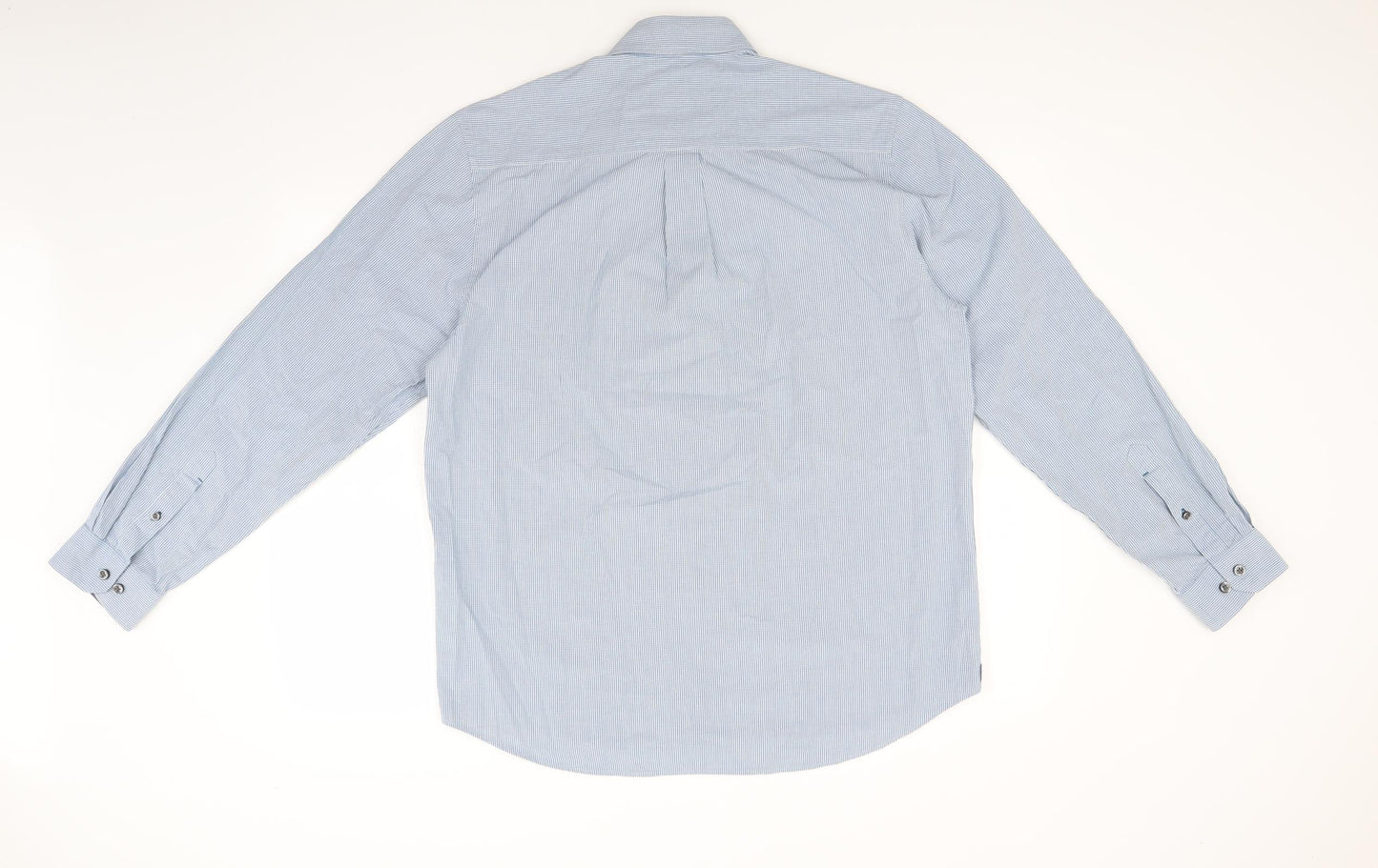 Morley Mens Blue Check   Button-Up Size L