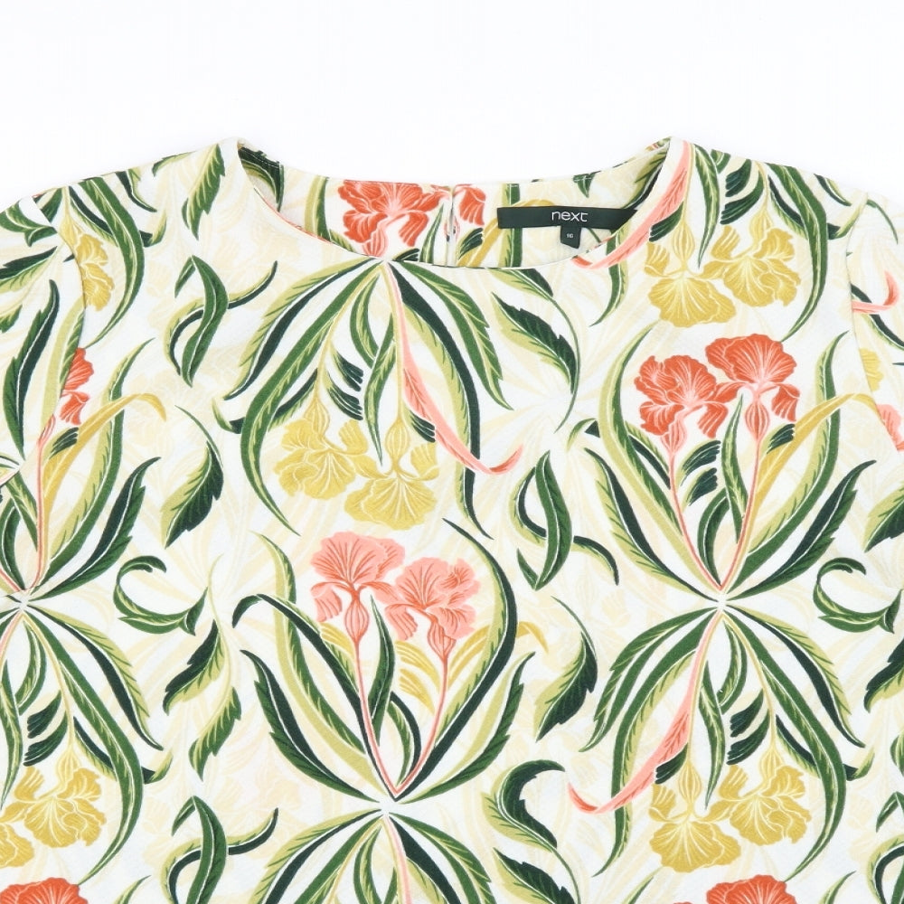 NEXT Womens Ivory Floral  Tunic Blouse Size 16