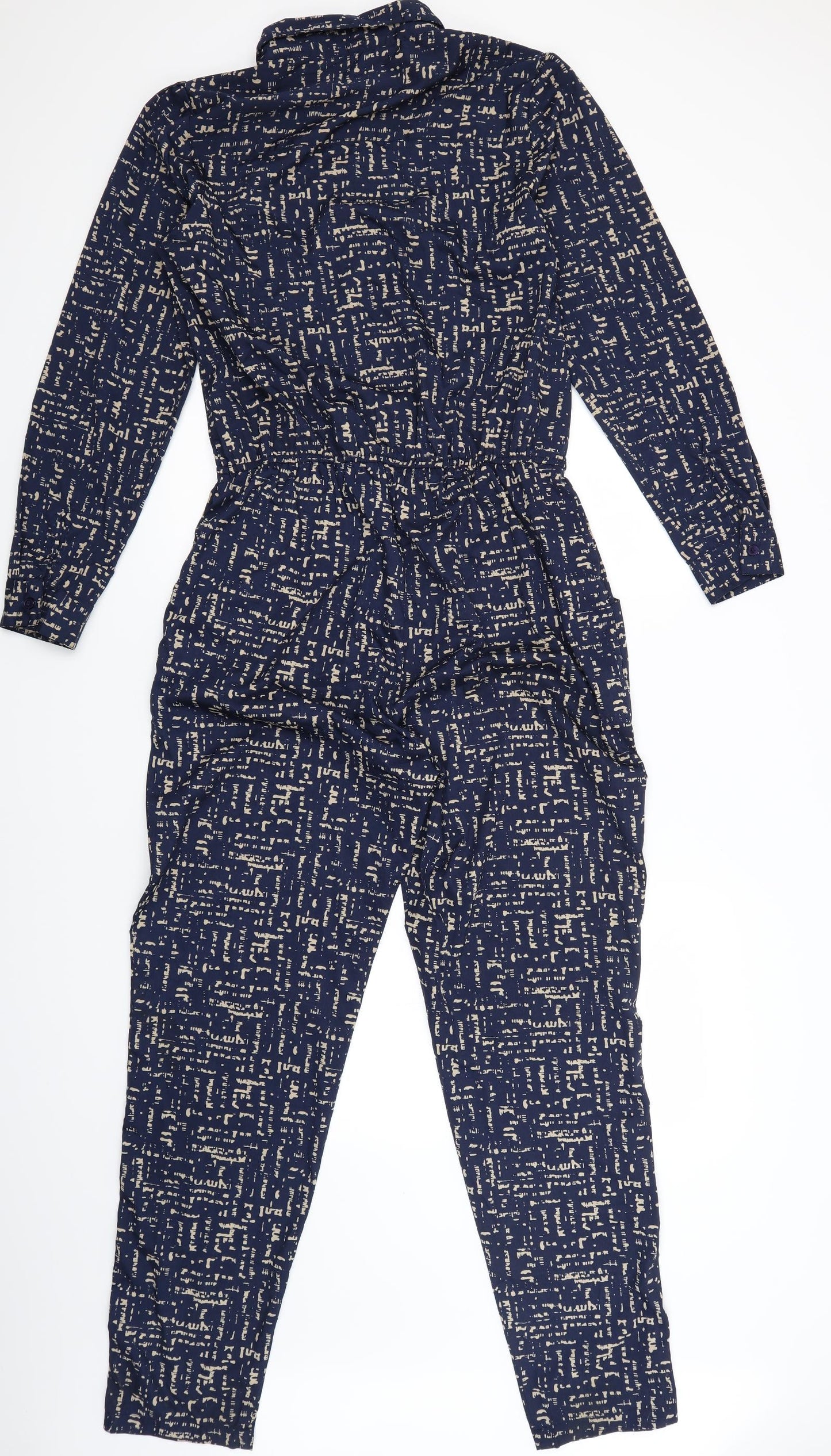 B You Womens Blue Batik  Jumpsuit One-Piece Size 14 L31 in
