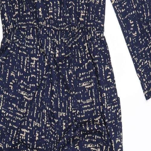 B You Womens Blue Batik  Jumpsuit One-Piece Size 14 L31 in