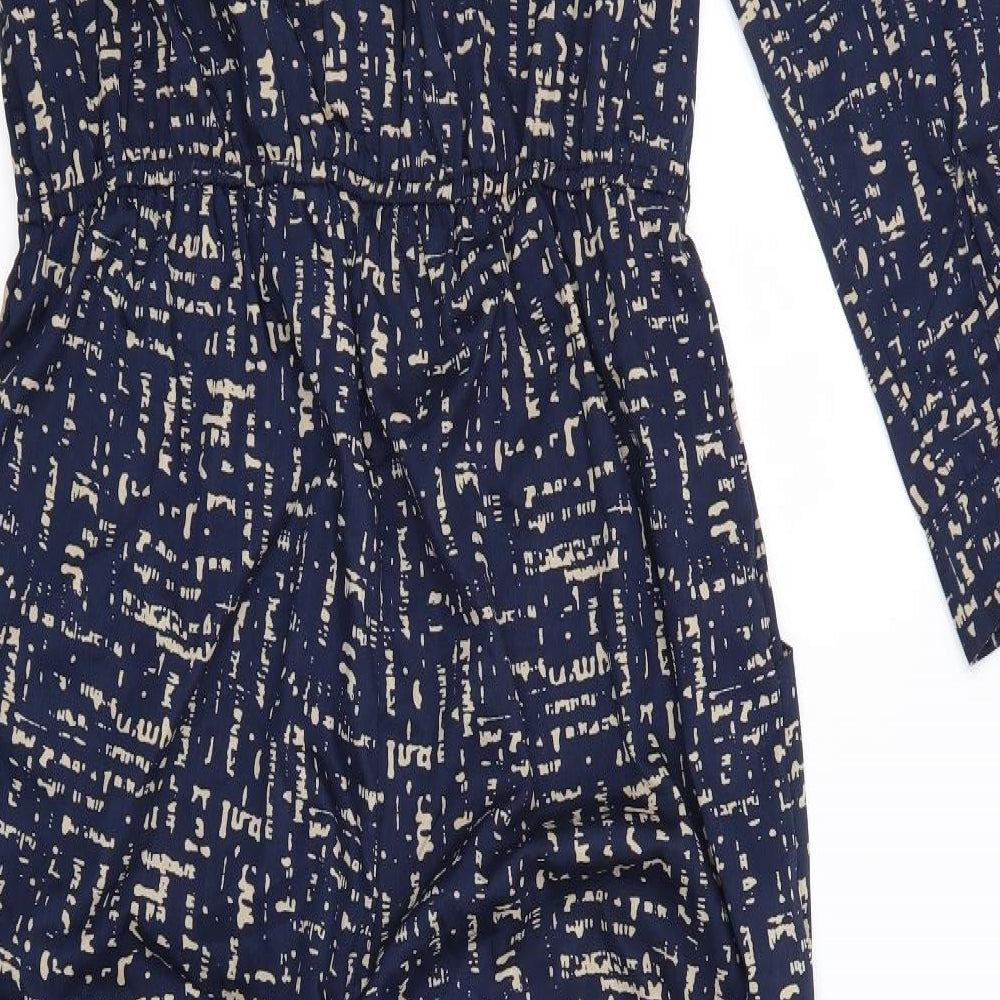 B You Womens Blue Batik  Jumpsuit One-Piece Size 14 L31 in