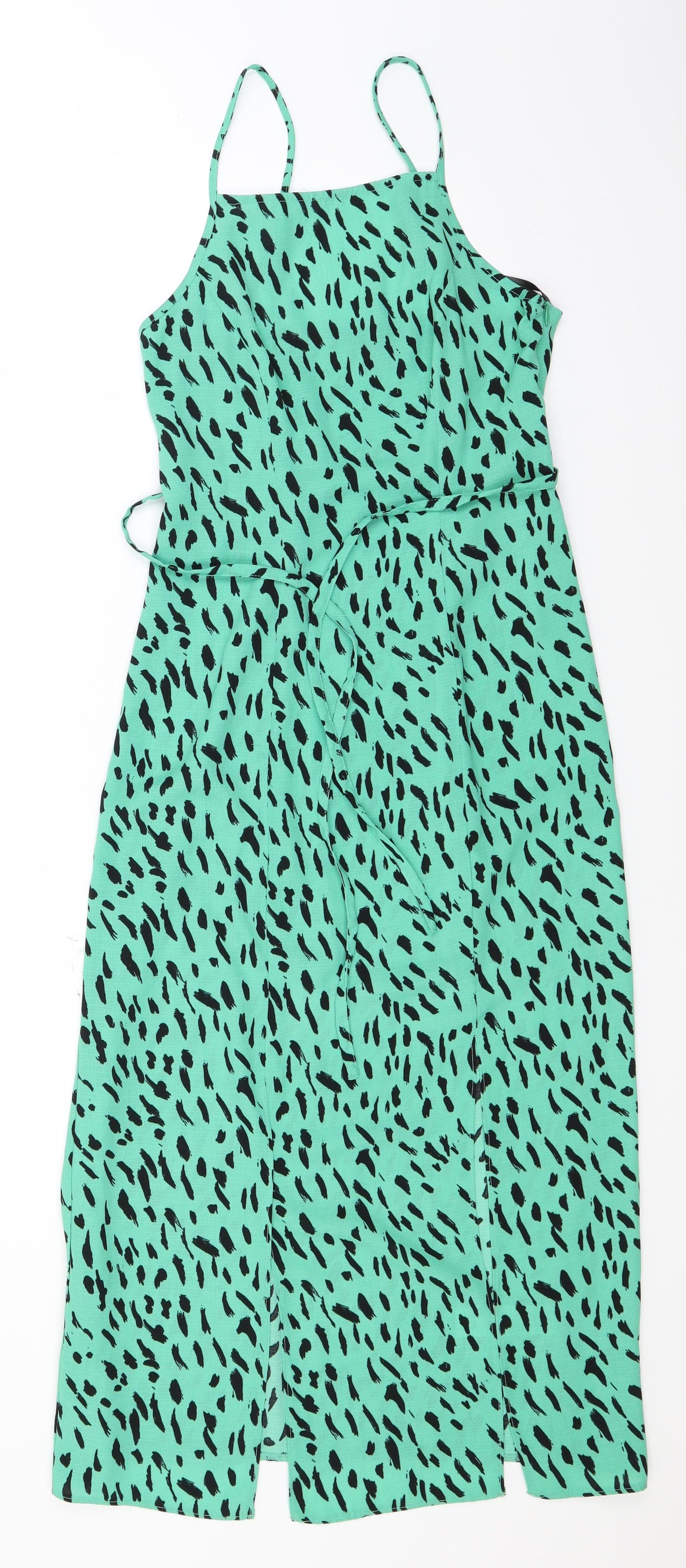 Primark Womens Green Polka Dot  Slip Dress  Size 6  - Mint Green
