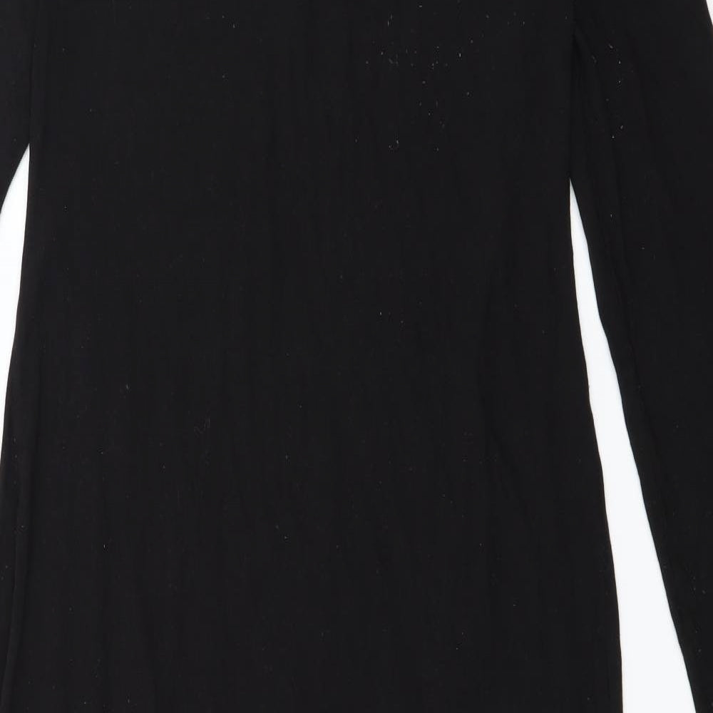H&M Womens Black   Fit & Flare  Size M  - Split Sides