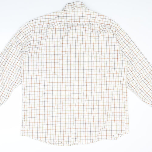 M&S Mens Ivory Gingham   Dress Shirt Size 17